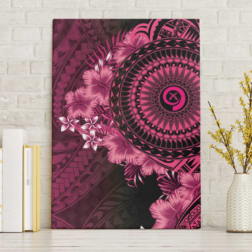 Vanuatu Canvas Wall Art Hibisus Polynesian Pattern Pink LT14 Without Frame Pink - Polynesian Pride