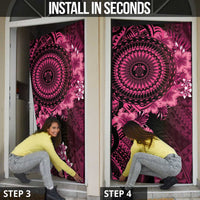 Vanuatu Door Cover Hibisus Polynesian Pattern Pink LT14 - Polynesian Pride
