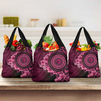 Vanuatu Grocery Bag Hibisus Polynesian Pattern Pink LT14 3-pack One Size Pink - Polynesian Pride