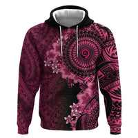 Vanuatu Hoodie Hibisus Polynesian Pattern Pink LT14 Pullover Hoodie Pink - Polynesian Pride