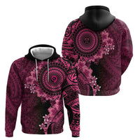 Vanuatu Hoodie Hibisus Polynesian Pattern Pink LT14 - Polynesian Pride