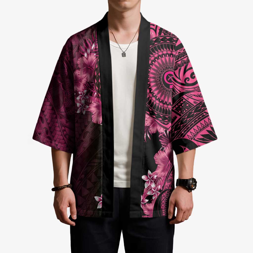 Vanuatu Kimono Hibisus Polynesian Pattern Pink LT14 - Polynesian Pride
