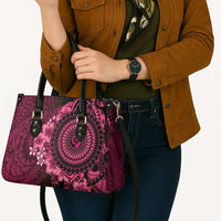 Vanuatu Leather Bag Hibisus Polynesian Pattern Pink LT14 - Polynesian Pride