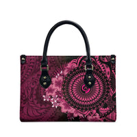 Vanuatu Leather Bag Hibisus Polynesian Pattern Pink LT14 - Polynesian Pride
