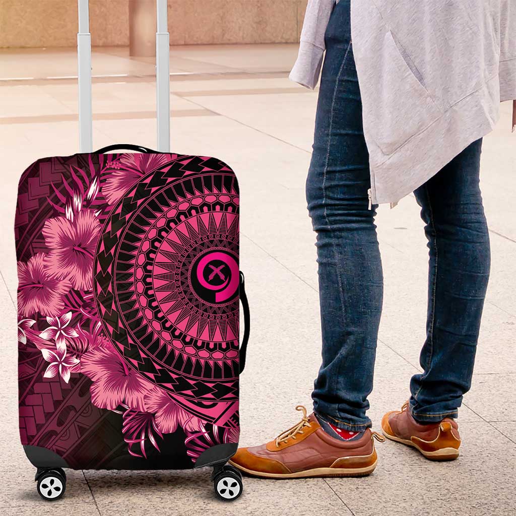 Vanuatu Luggage Cover Hibisus Polynesian Pattern Pink LT14 Pink - Polynesian Pride