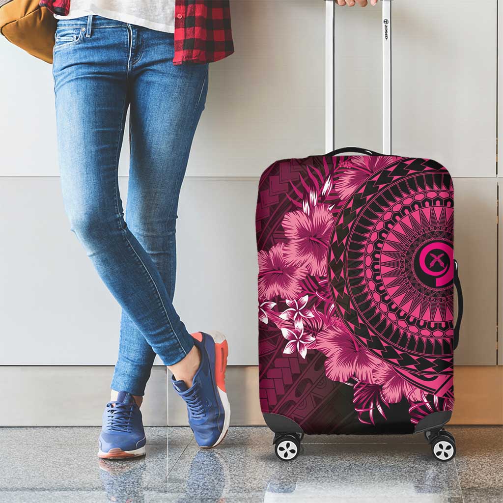 Vanuatu Luggage Cover Hibisus Polynesian Pattern Pink LT14 - Polynesian Pride