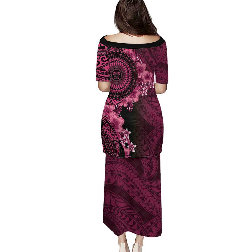 Vanuatu Puletasi Hibisus Polynesian Pattern Pink LT14 - Polynesian Pride