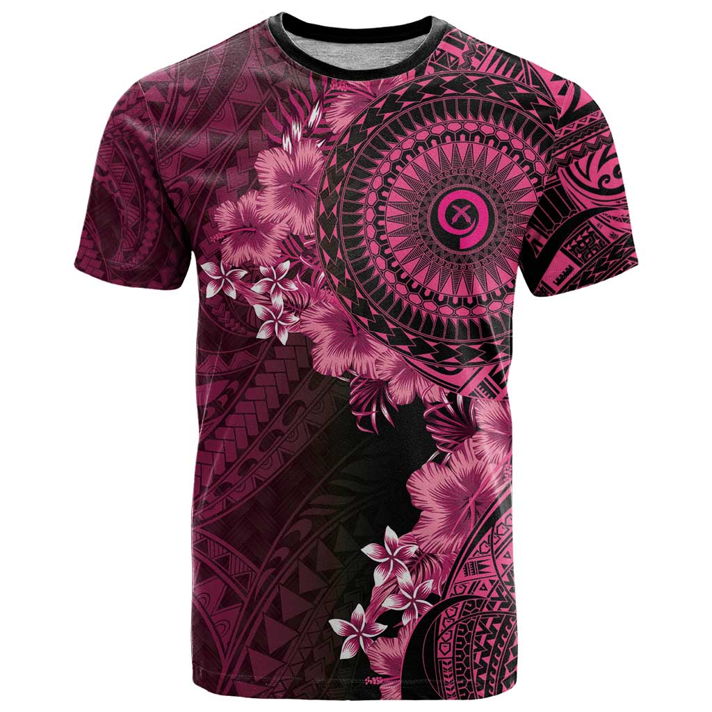 Vanuatu T Shirt Hibisus Polynesian Pattern Pink LT14 Pink - Polynesian Pride