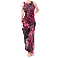 Vanuatu Tank Maxi Dress Hibisus Polynesian Pattern Pink LT14 Women Pink - Polynesian Pride