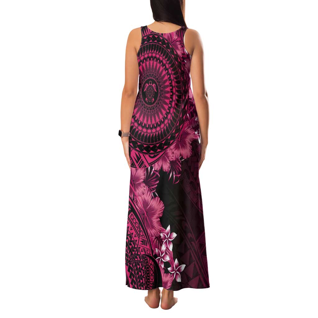 Vanuatu Tank Maxi Dress Hibisus Polynesian Pattern Pink LT14 - Polynesian Pride