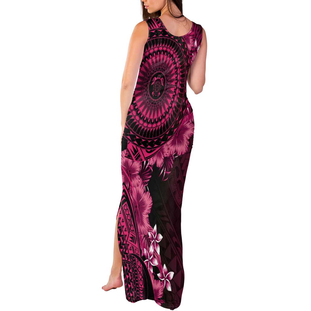Vanuatu Tank Maxi Dress Hibisus Polynesian Pattern Pink LT14 - Polynesian Pride
