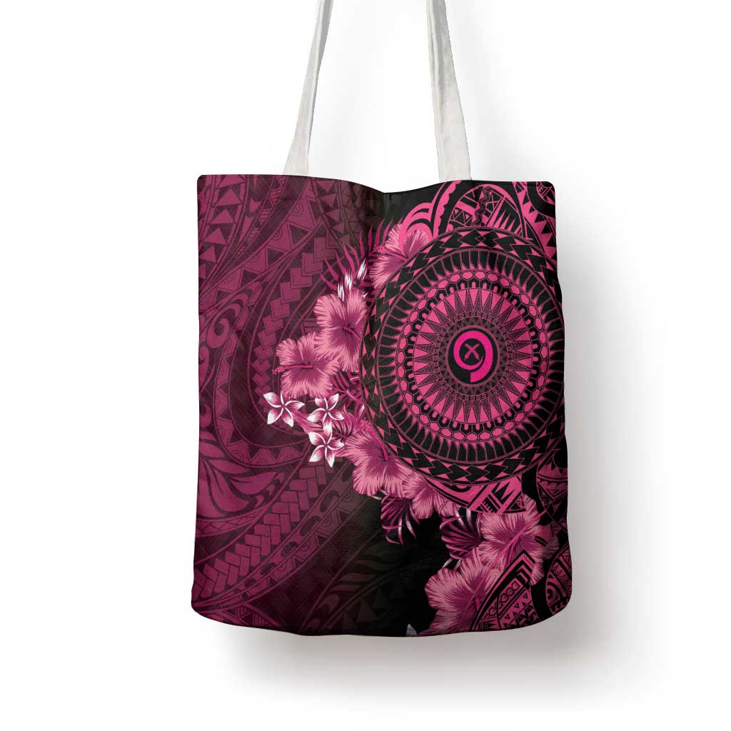Vanuatu Tote Bag Hibisus Polynesian Pattern Pink LT14 - Polynesian Pride