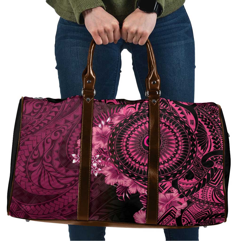 Vanuatu Travel Bag Hibisus Polynesian Pattern Pink LT14 Pink - Polynesian Pride