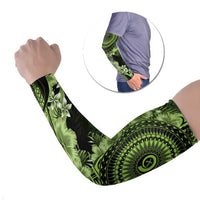 Vanuatu Arm Sleeves Hibisus Polynesian Pattern Green LT14 Set of 2 Green - Polynesian Pride