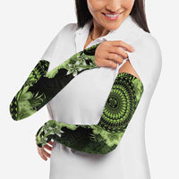 Vanuatu Arm Sleeves Hibisus Polynesian Pattern Green LT14 - Polynesian Pride