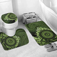 Vanuatu Bathroom Set Hibisus Polynesian Pattern Green LT14 Mat Set Only (3 pcs) One Size Green - Polynesian Pride