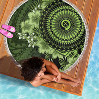 Vanuatu Beach Blanket Hibisus Polynesian Pattern Green LT14 - Polynesian Pride