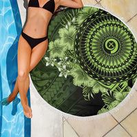 Vanuatu Beach Blanket Hibisus Polynesian Pattern Green LT14 - Polynesian Pride