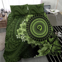 Vanuatu Bedding Set Hibisus Polynesian Pattern Green LT14 - Polynesian Pride
