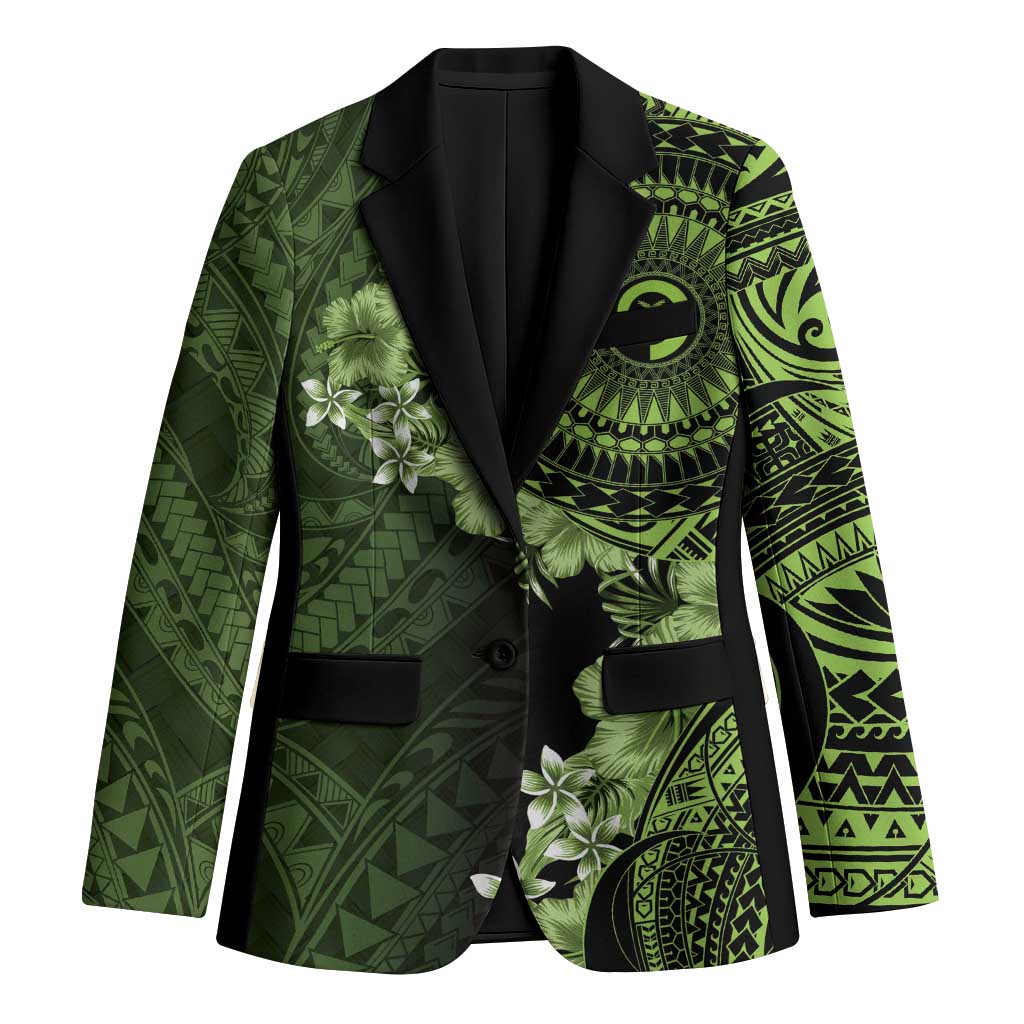 Vanuatu Blazer Hibisus Polynesian Pattern Green LT14 Unisex Green - Polynesian Pride