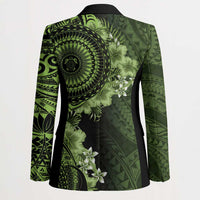Vanuatu Blazer Hibisus Polynesian Pattern Green LT14 - Polynesian Pride
