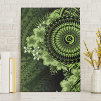 Vanuatu Canvas Wall Art Hibisus Polynesian Pattern Green LT14 Without Frame Green - Polynesian Pride