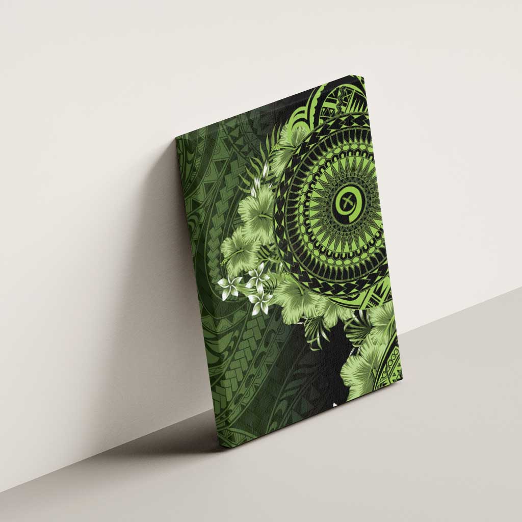 Vanuatu Canvas Wall Art Hibisus Polynesian Pattern Green LT14 - Polynesian Pride