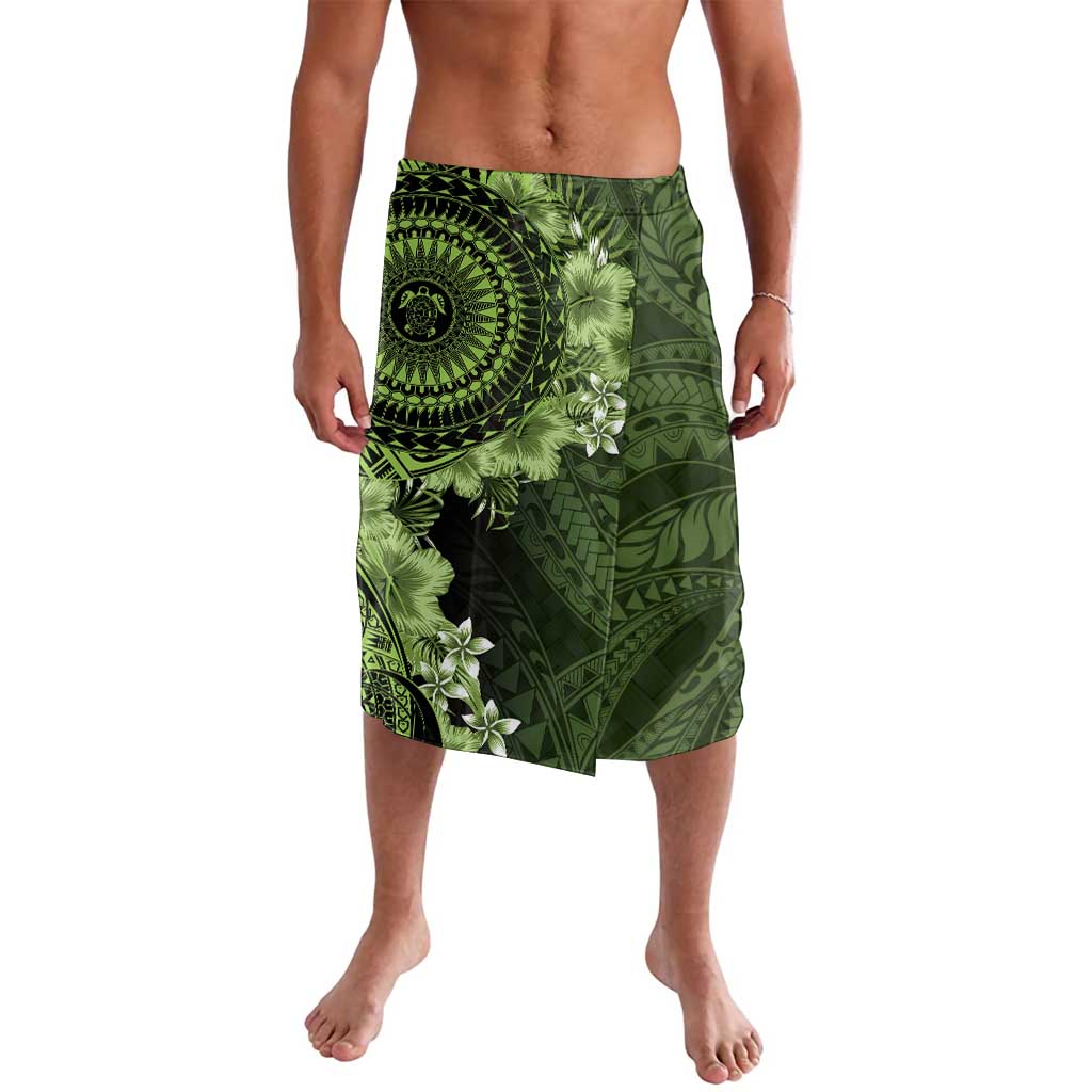 Vanuatu Lavalava Hibisus Polynesian Pattern Green LT14 Green - Polynesian Pride