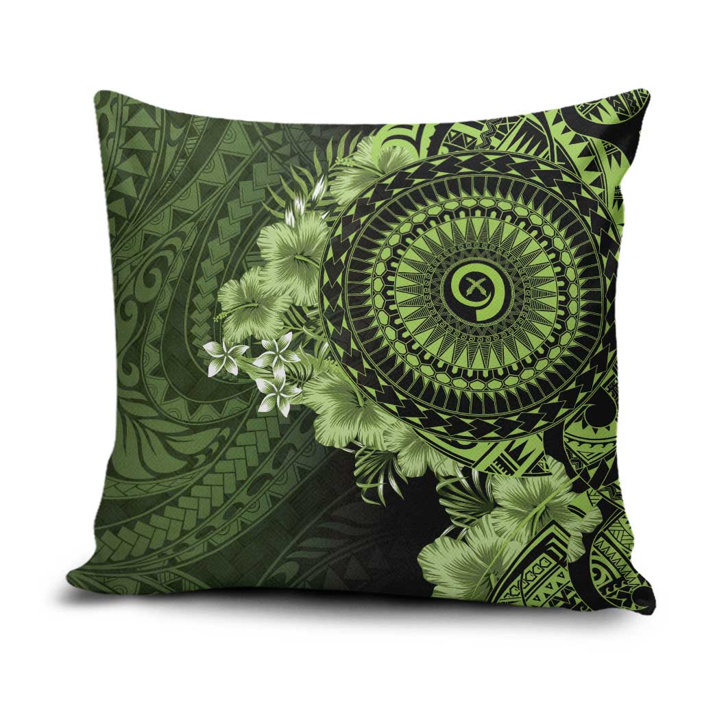 Vanuatu Pillow Cover Hibisus Polynesian Pattern Green LT14 Green - Polynesian Pride