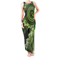 Vanuatu Tank Maxi Dress Hibisus Polynesian Pattern Green LT14 Women Green - Polynesian Pride