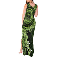 Vanuatu Tank Maxi Dress Hibisus Polynesian Pattern Green LT14 - Polynesian Pride
