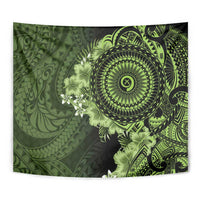 Vanuatu Tapestry Hibisus Polynesian Pattern Green LT14 - Polynesian Pride