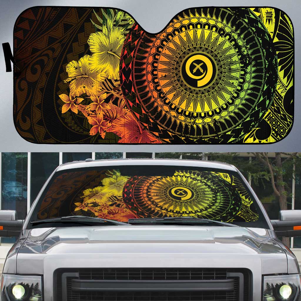 Vanuatu Auto Sun Shade Hibisus Polynesian Pattern Reggae LT14 Reggae - Polynesian Pride
