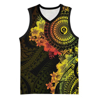 Vanuatu Basketball Jersey Hibisus Polynesian Pattern Reggae LT14 Unisex Reggae - Polynesian Pride
