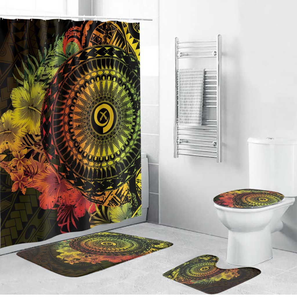 Vanuatu Bathroom Set Hibisus Polynesian Pattern Reggae LT14 Bathroom Set (4 pcs) Reggae - Polynesian Pride
