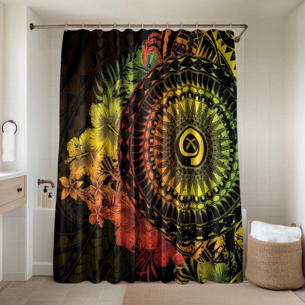 Vanuatu Bathroom Set Hibisus Polynesian Pattern Reggae LT14 Shower Curtain Only Reggae - Polynesian Pride
