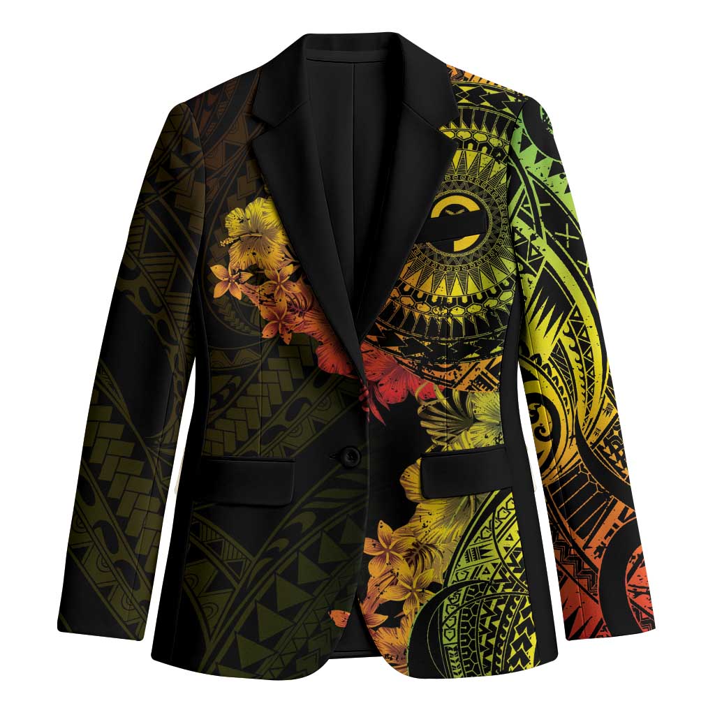 Vanuatu Blazer Hibisus Polynesian Pattern Reggae LT14 Unisex Reggae - Polynesian Pride