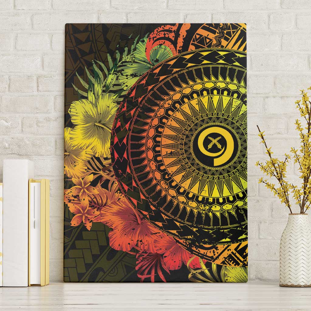 Vanuatu Canvas Wall Art Hibisus Polynesian Pattern Reggae LT14 Without Frame Reggae - Polynesian Pride