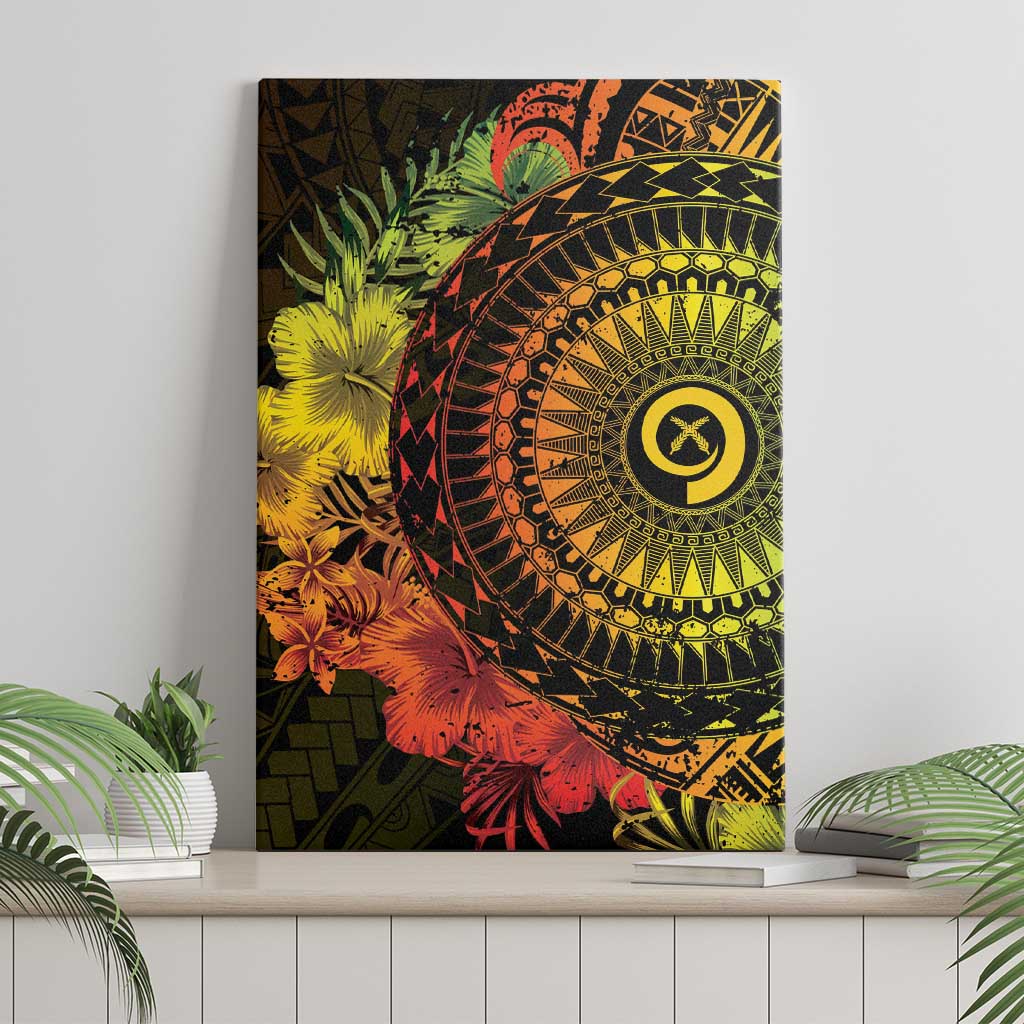 Vanuatu Canvas Wall Art Hibisus Polynesian Pattern Reggae LT14 - Polynesian Pride