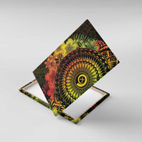 Vanuatu Canvas Wall Art Hibisus Polynesian Pattern Reggae LT14 With Frame Reggae - Polynesian Pride