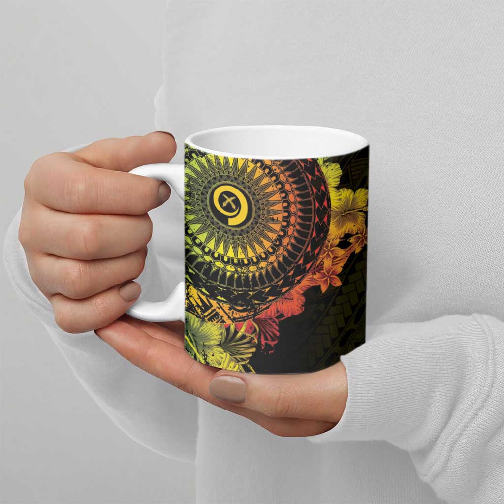 Vanuatu Ceramic Mug Hibisus Polynesian Pattern Reggae LT14 - Polynesian Pride