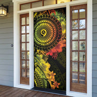 Vanuatu Door Cover Hibisus Polynesian Pattern Reggae LT14 - Polynesian Pride