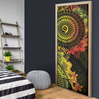 Vanuatu Door Cover Hibisus Polynesian Pattern Reggae LT14 - Polynesian Pride