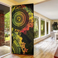 Vanuatu Door Cover Hibisus Polynesian Pattern Reggae LT14 - Polynesian Pride