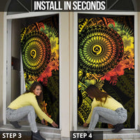 Vanuatu Door Cover Hibisus Polynesian Pattern Reggae LT14 - Polynesian Pride