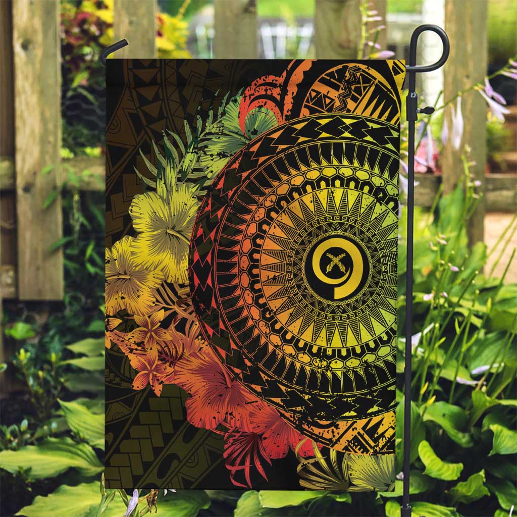 Vanuatu Garden Flag Hibisus Polynesian Pattern Reggae LT14 Garden Flag Reggae - Polynesian Pride