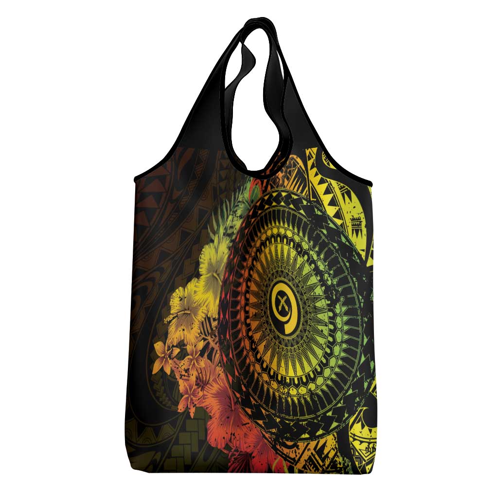 Vanuatu Grocery Bag Hibisus Polynesian Pattern Reggae LT14 - Polynesian Pride