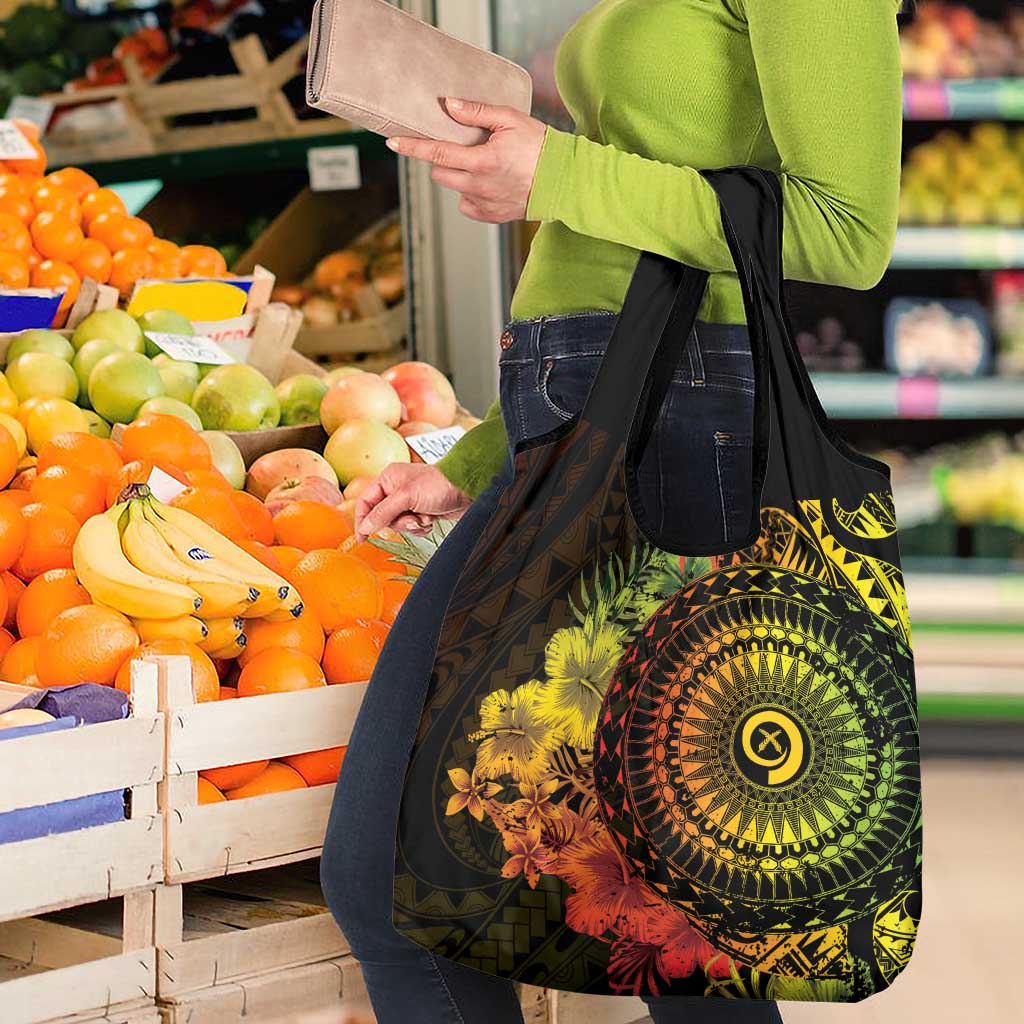 Vanuatu Grocery Bag Hibisus Polynesian Pattern Reggae LT14 - Polynesian Pride