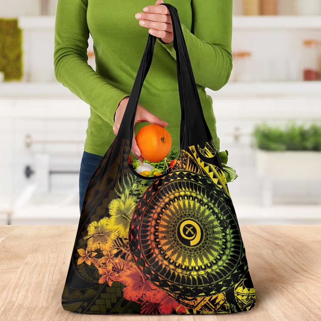 Vanuatu Grocery Bag Hibisus Polynesian Pattern Reggae LT14 - Polynesian Pride