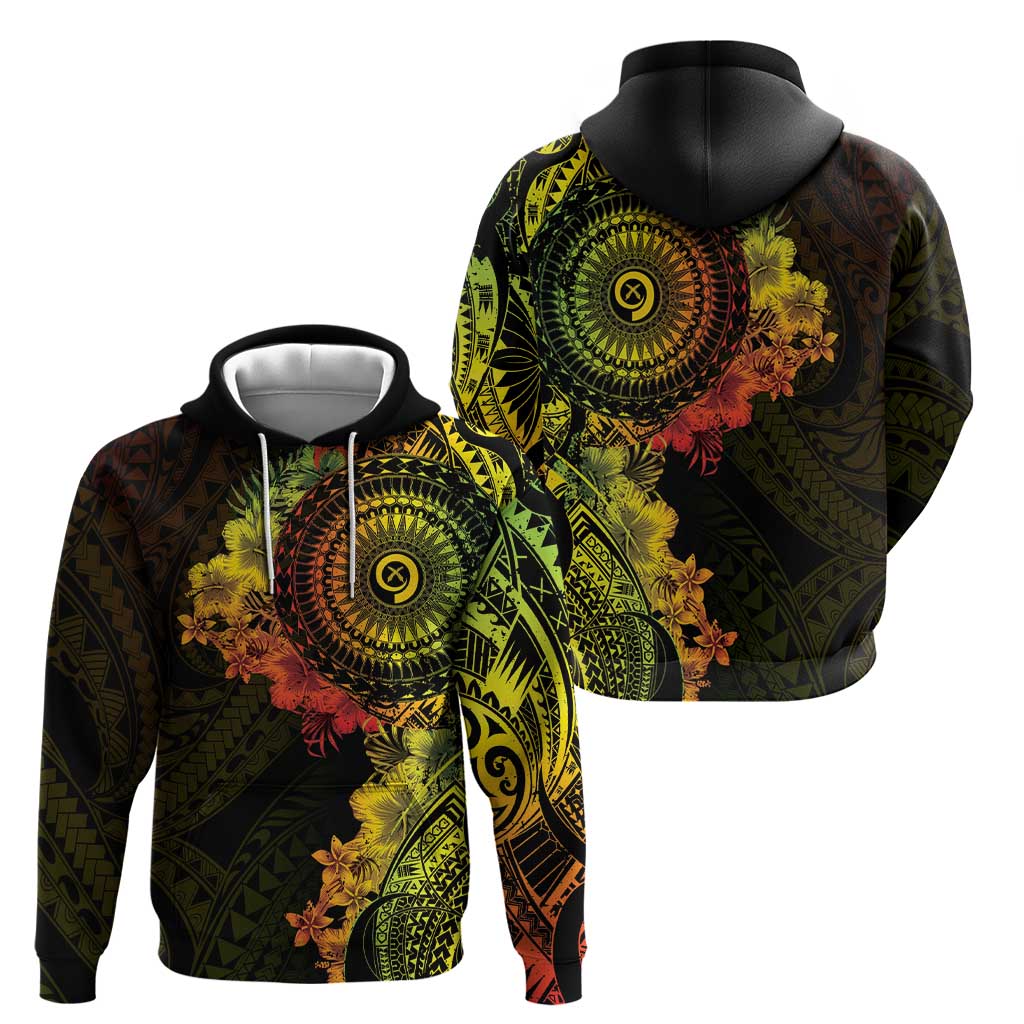 Vanuatu Hoodie Hibisus Polynesian Pattern Reggae LT14 - Polynesian Pride